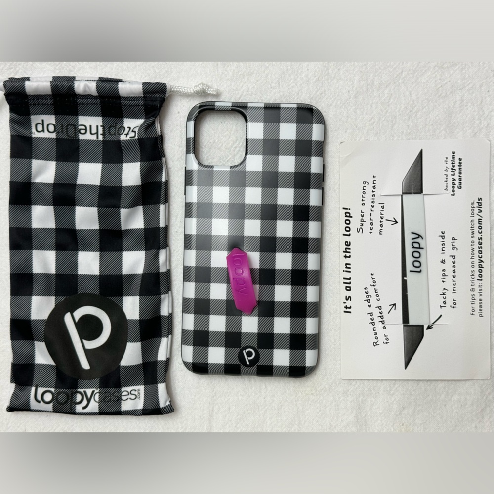 Loopy Righty Plaid iPhone 11 Pro Max phone case + headphones +2screen protectors